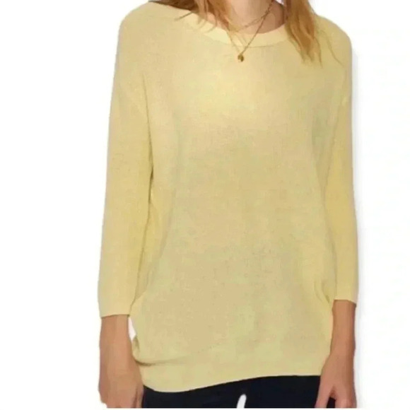 WILFRED Scoop Neck Knit Pullover Balzac Sweater Yellow Artizia Wool Size XS - Picture 1 of 6
